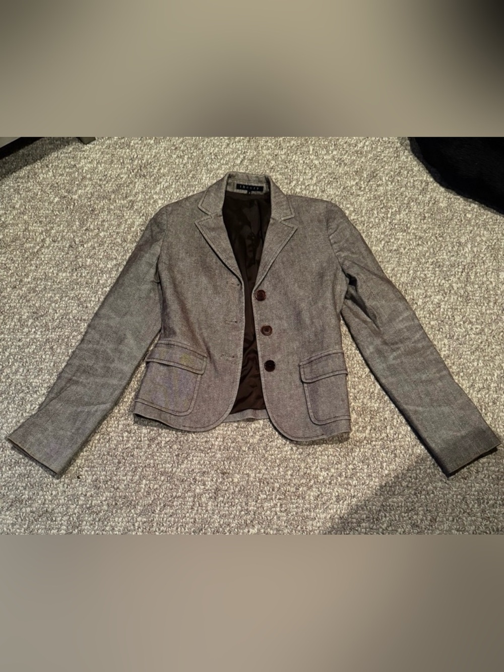 vintage Theory fitted brown tweed blazer